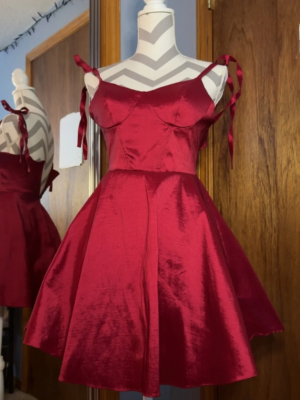 B Darlin Red Tie-Strap Mini Dress B Darlin Red Tie-Strap Mini Dress